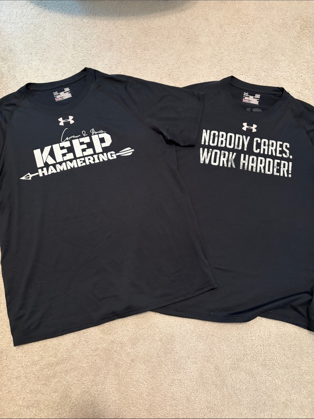 Under Armour Black Short Sleeve Performance Tee with White Graphic